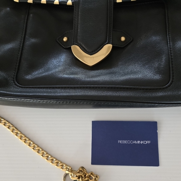 Black and Gold Studded Women's Bag - Picture 10 of 11